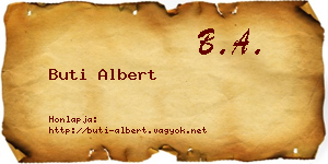 Buti Albert névjegykártya