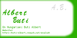 albert buti business card